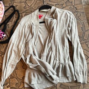 Gray cardigan sweater